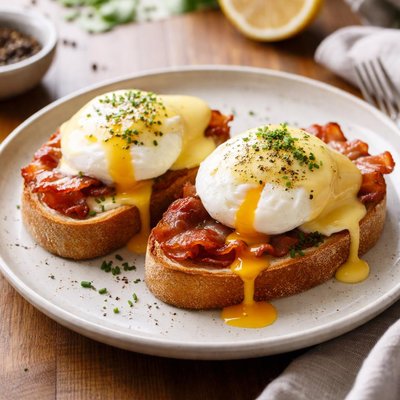 Eggs benedict on toast