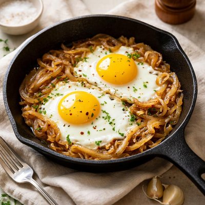 Eggs made in butter and onion