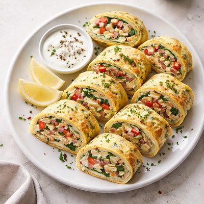 Eggs omelette roll