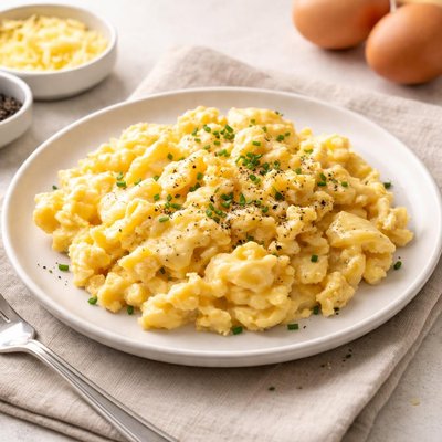 Eggs scrambled with cheese