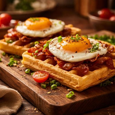Eggs waffle