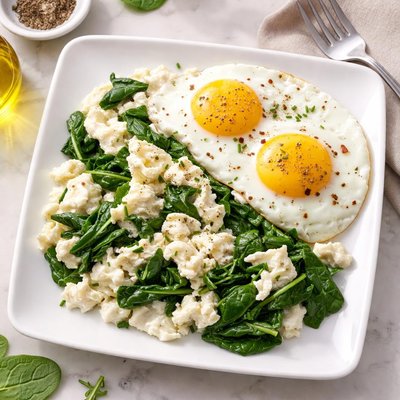 Eggs with egg whites and spinach