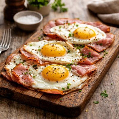 Eggs with ham
