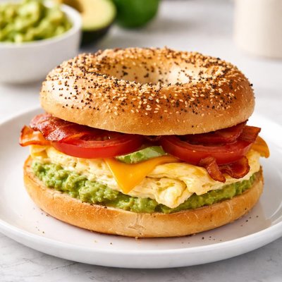Einstein bagels avocado egg bagel sandwich