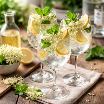 Elderflower gin spritzer