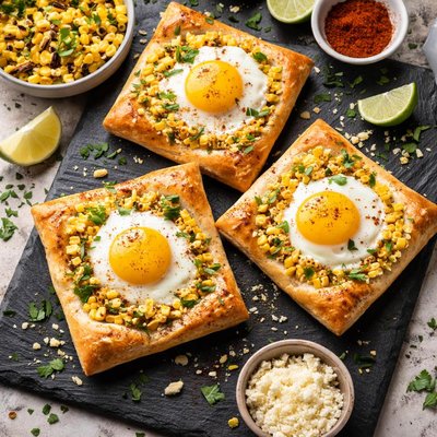 Elote pastry with egg