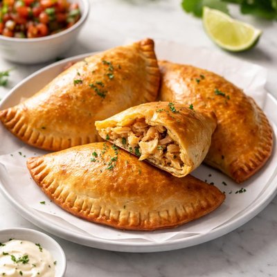 Empanada de pollo con queso al horno
