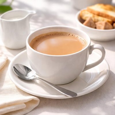 English breakfast tea with milk