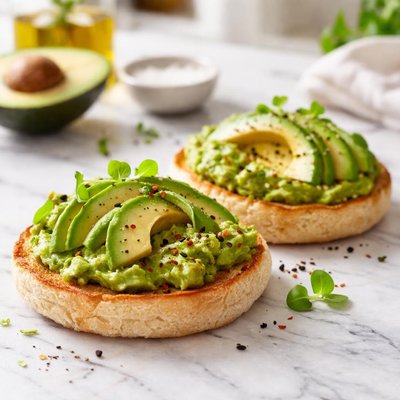 English miffin with avocado