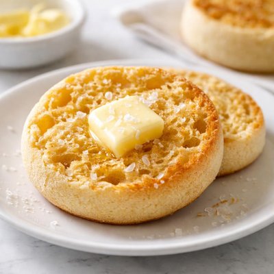 English muffin with butter