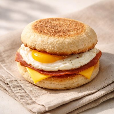 English muffin with egg