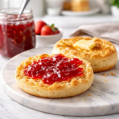 English muffin with jelly