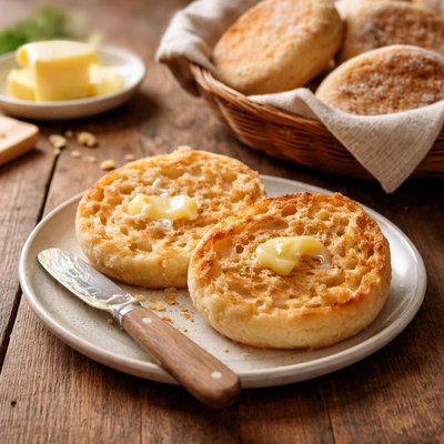 English mufins with butter