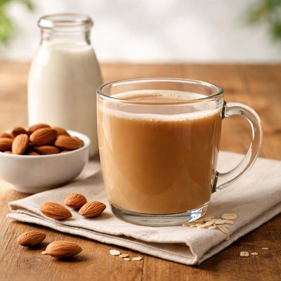 English tea with almond unsweetened milk