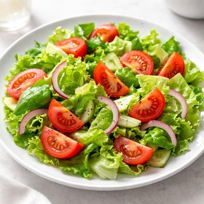 Ensalada de lechuga con tomate