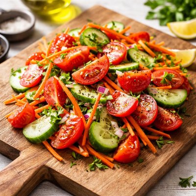 番茄胡萝卜黄瓜沙拉