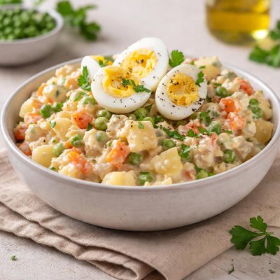 Ensalada rusa de papas y huevo