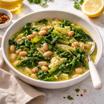 Escarole and cannellini beans