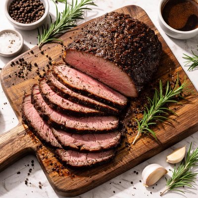 Espresso brined roast beef