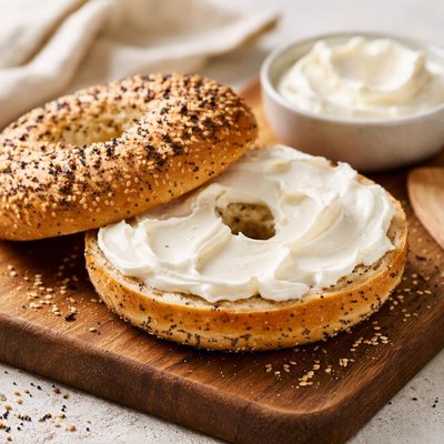 Everything bagel and cream cheese