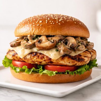 Extreme mushroom grilled chicken burger from burger king