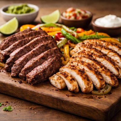 Fajita beef and chicken