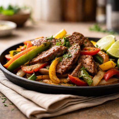 Fajita beef and veggies