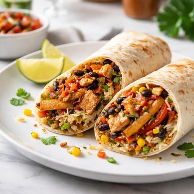 Fajita chicken burrito