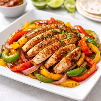 Fajita meat and veggies