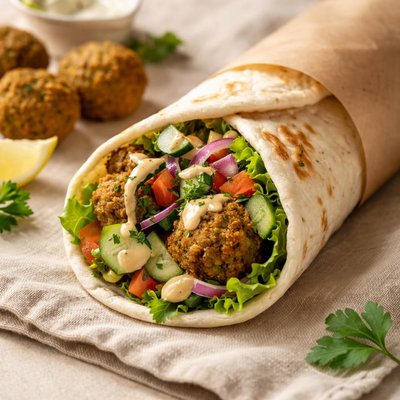 Falafel roll kebab