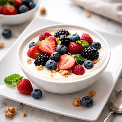 Farm fresh yogurt mixberries