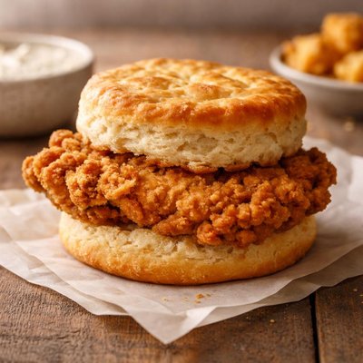 Fast food chicken biscuit