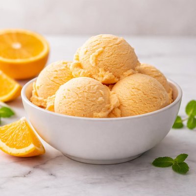 Fat free orange sherbert
