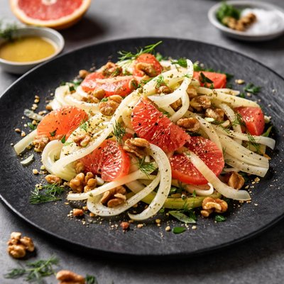 Fennel salad with grapefruit and maple syrup dressing