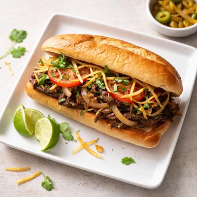 Fernado the bull pan con bistec sandwich