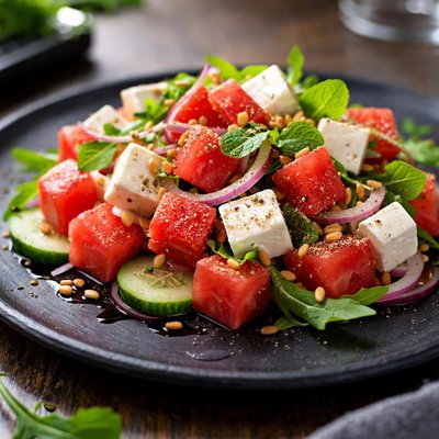 Feta and watermelon salad