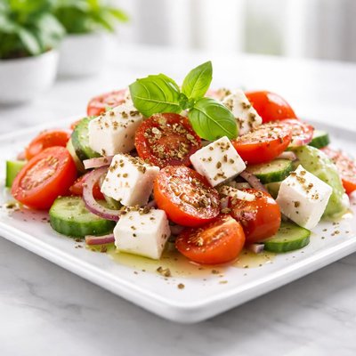 Feta cheese and tomato salad