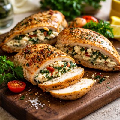 Feta stuffed chicken breast
