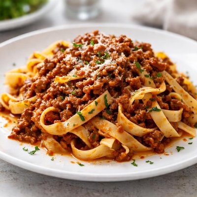 Fettuccine with meat sauce