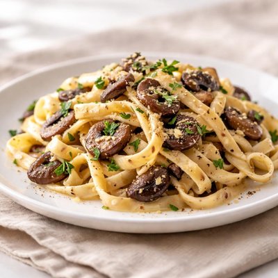 Fettuccine with mushrooms