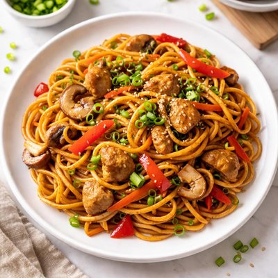 Fideos con salsa de soja