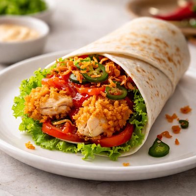 Fiery chicken wrap burger king