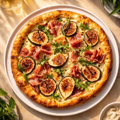 Fig and prosciutto  pizza