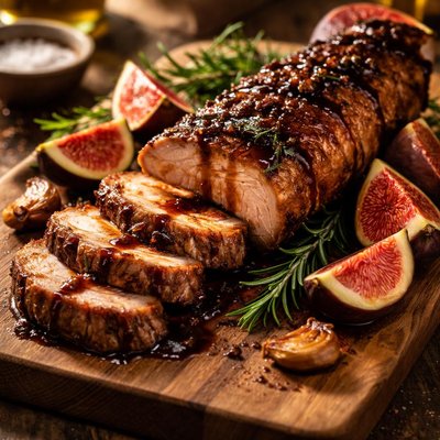 Fig balsamic roasted pork tenderloin
