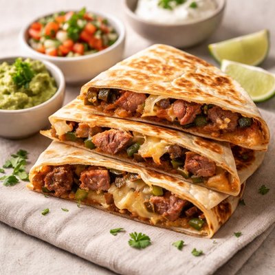 Filet mignon quesadilla