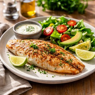 Filete de pescado asado