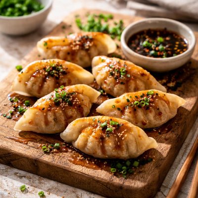 Filipino chicken adobo dumplings