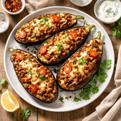 Filled eggplant