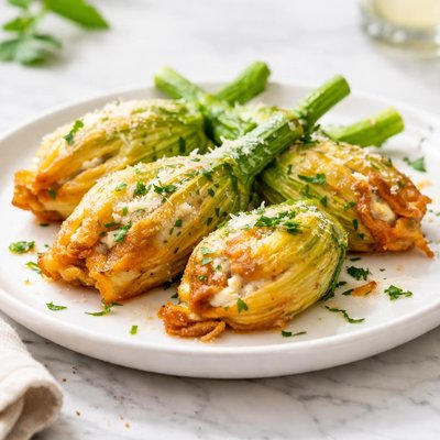 Filled zucchini flower