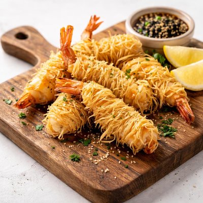 Filo prawn tempura